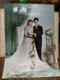 七八十年代婚纱照片两张合售