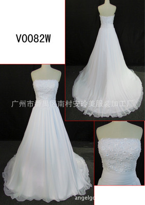 批发采购婚纱、礼服-V0082W厂家批发 韩版甜美公主婚纱 韩式齐地抹胸酒店结婚.