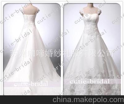 厂家供应定制批发精美贴花网纱婚纱.外销质量.来样加工 XQ437图片,厂家供应定制批发精美贴花网纱婚纱.外销质量.来样加工 XQ437图片大全,苏州咖啼婚纱礼服-4-